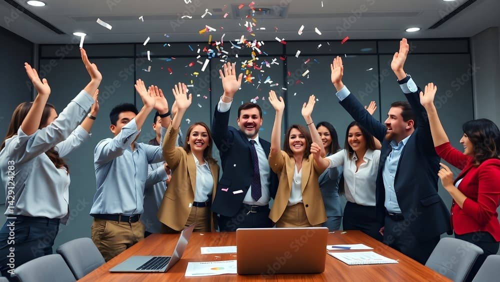 Group of professionals in a large office