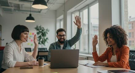 Small business owners discussing work